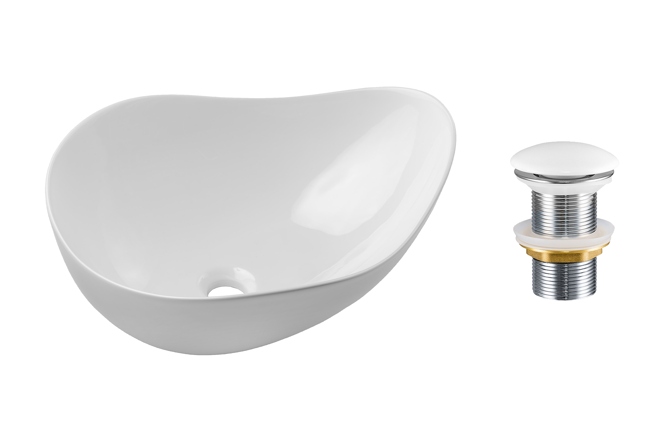 Pultra ültethető mosdó mosdótál 50×39 cm – Fehér SET-CLOUD T201-3-MP Pultra ültethető mosdó mosdótál 50×39 cm SET-CLOUD T201-3-MP