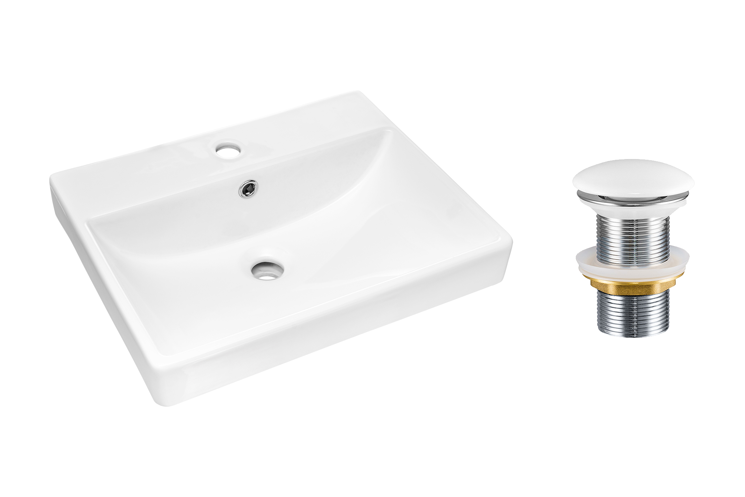 Pultra ültethető mosdó mosdótál 50×40 cm – Fehér SET-RITA 50 T201-3-MP Pultra ültethető mosdó mosdótál 50×40 cm SET-RITA 50 T201-3-MP