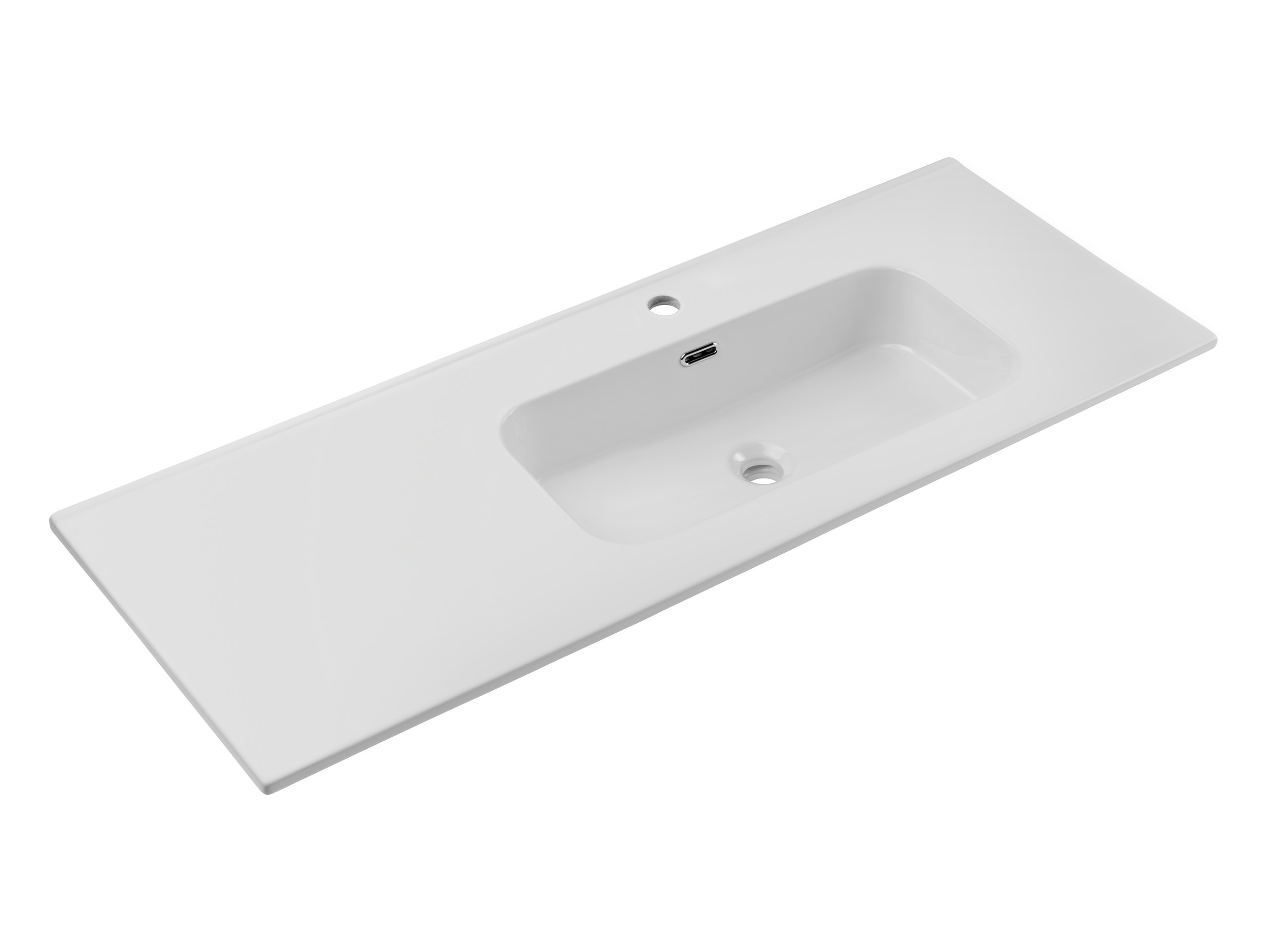 Süllyesztett mosdó – Bútorba építhető mosdó egymedencés 120 cm kerámia pulttal – Fényes fehér GO 2 120CM R DP ( E-8095-120R )-SM Süllyesztett mosdó – Bútorba építhető mosdó egymedencés 120 cm kerámia pulttal – Fényes fehér GO 2 120CM R DP ( E-8095-120R )-SM