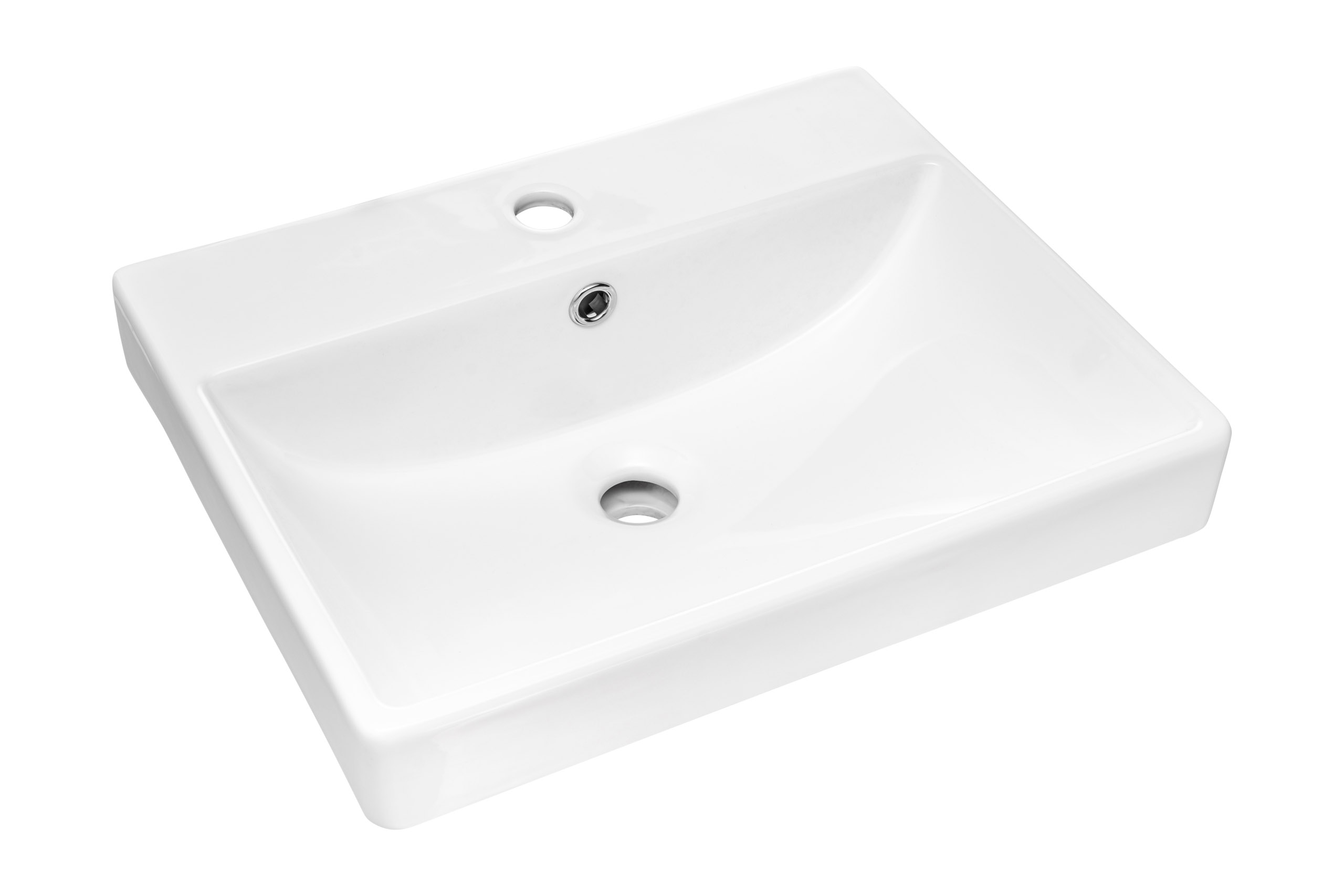 Süllyesztett mosdó – Bútorba építhető mosdó egymedencés 60 cm – Fényes fehér UN-RITA-GW-60-SM Süllyesztett mosdó – Bútorba építhető mosdó egymedencés 60 cm – Fényes fehér UN-RITA-GW-60-SM