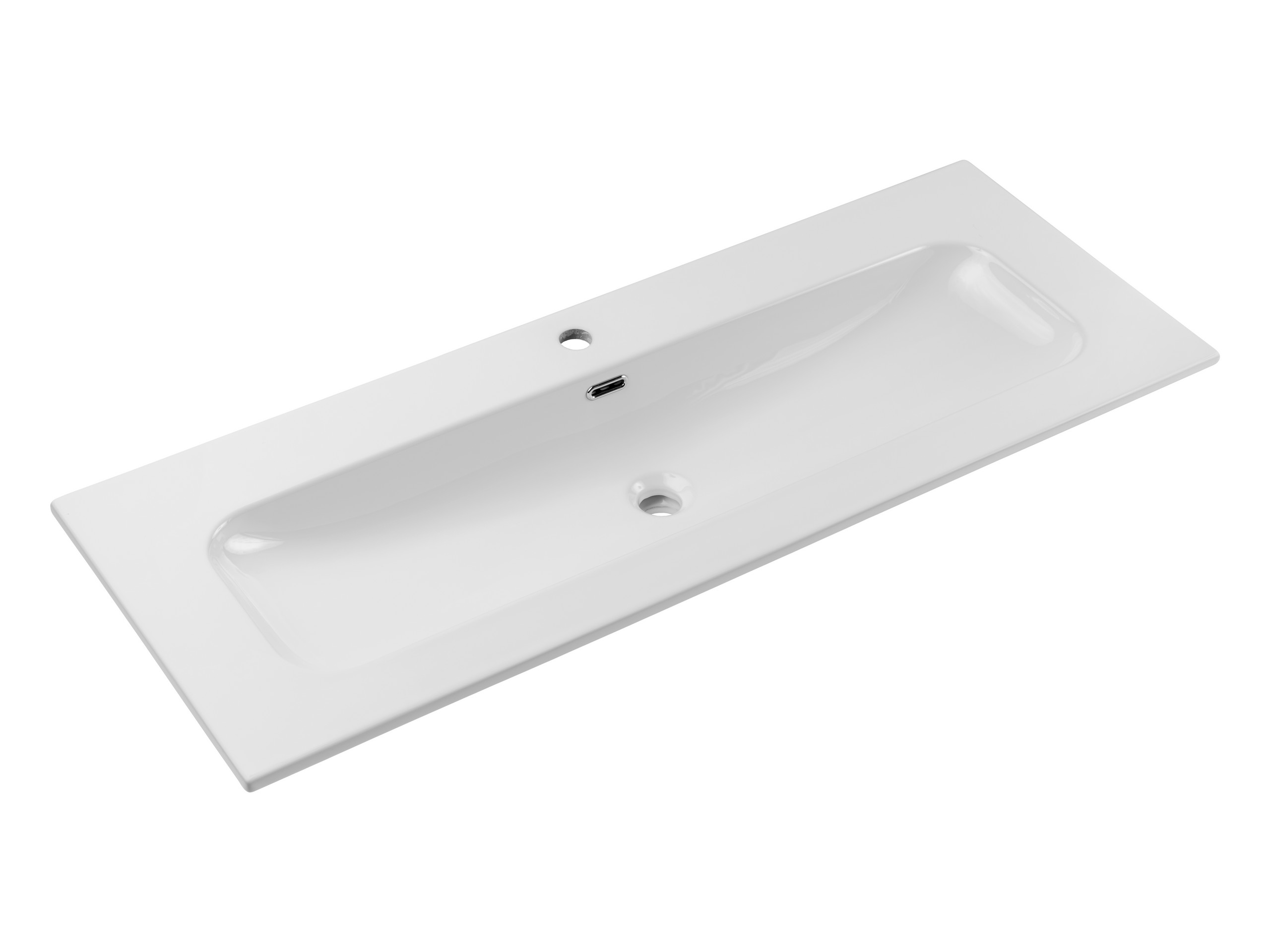 Süllyesztett mosdó – Bútorba építhető mosdó egymedencés 120 cm – Fényes fehér FLY 120 DP ( E-8073-120 )-SM Süllyesztett mosdó – Bútorba építhető mosdó egymedencés 120 cm – Fényes fehér FLY 120 DP ( E-8073-120 )-SM