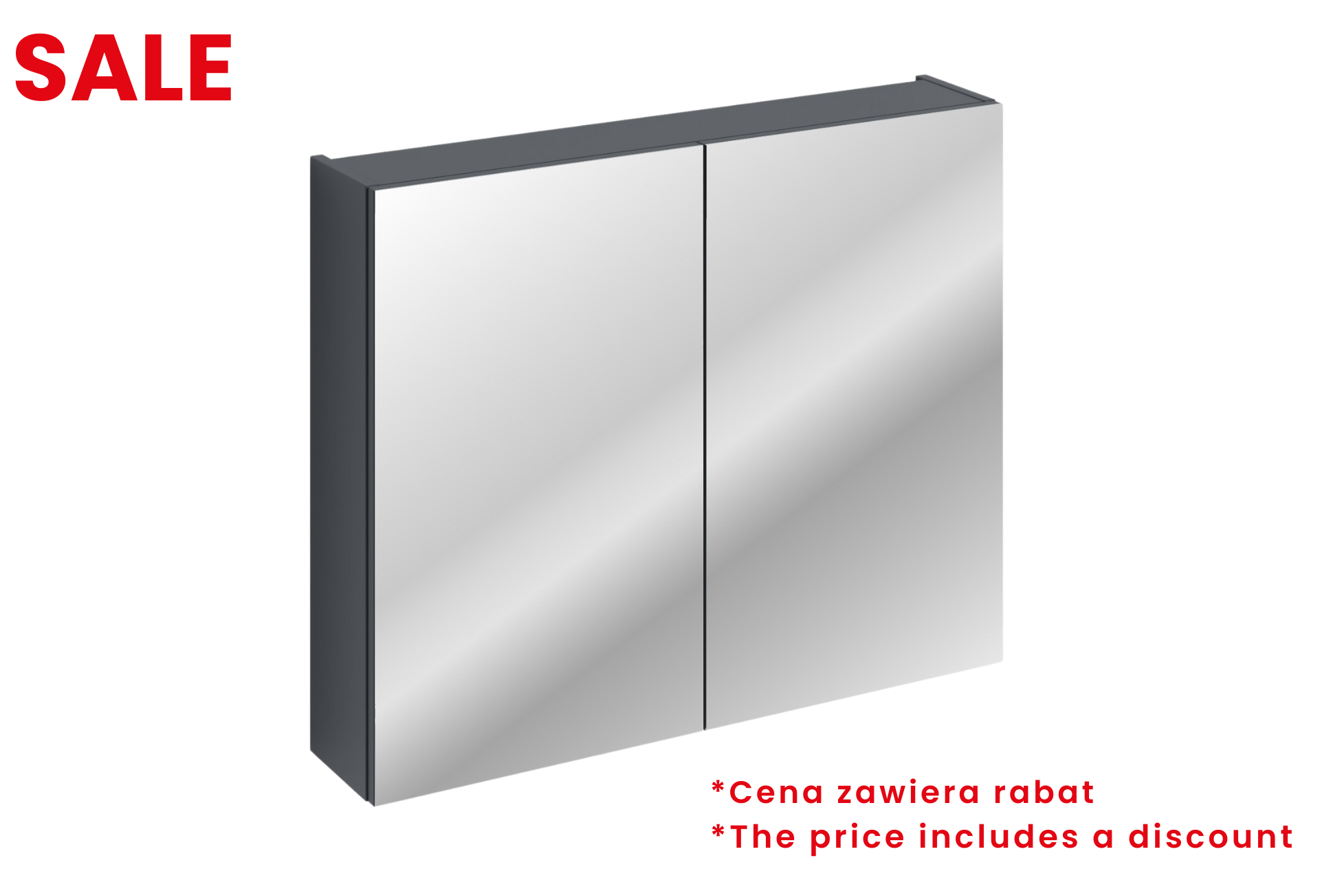 Fürdőszobai tükrös szekrény – 80 cm 2 ajtós, Cikkszám SANTA FE DEEP BLUE 84-80-B-2D Fürdőszobai tükrös szekrény – 80 cm 2 ajtós