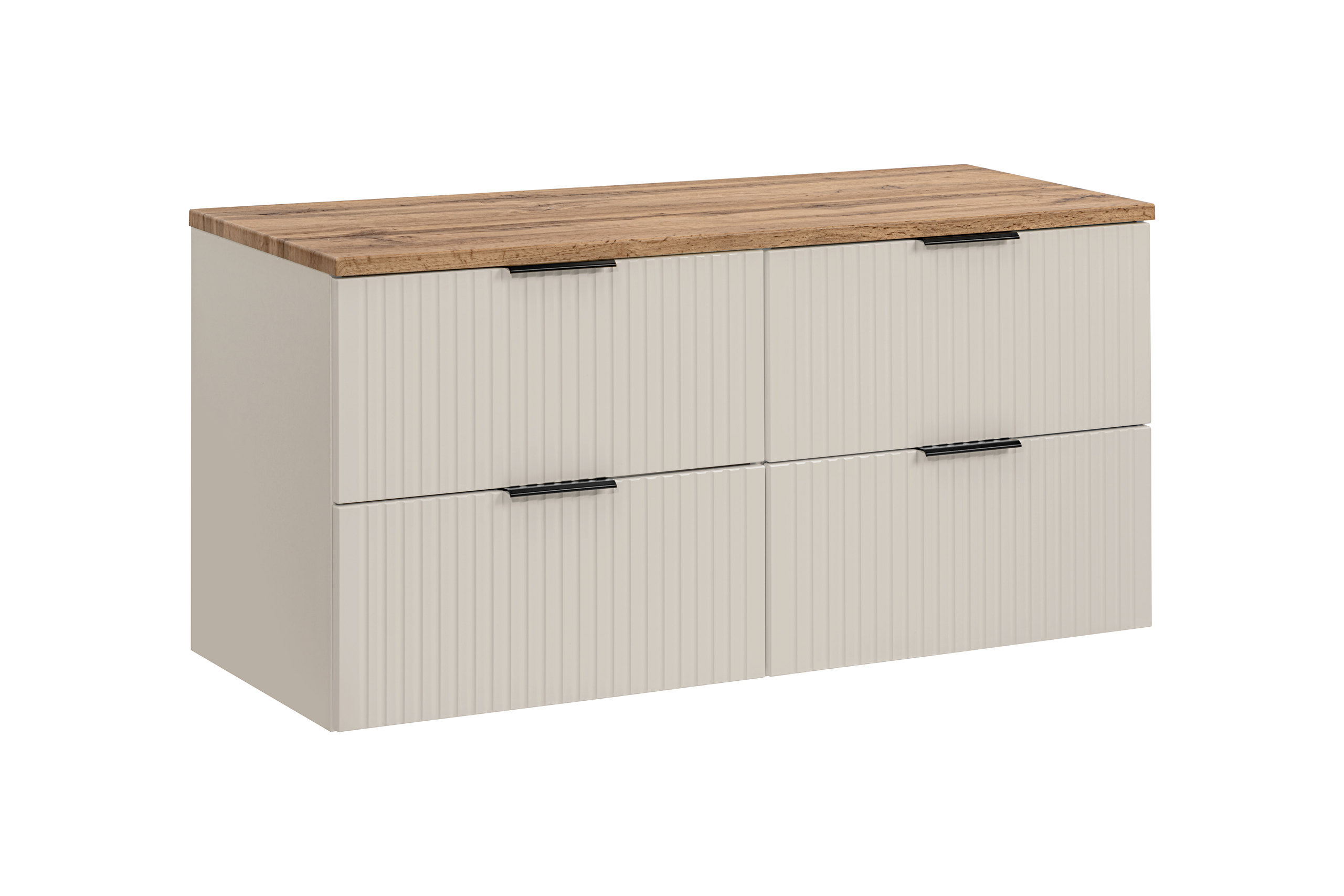 Szafka łazienkowa 120 cm z blatem dąb i 4 szufladami kaszmirowymi 1 szafka łazienkowa kaszmir 120 cm