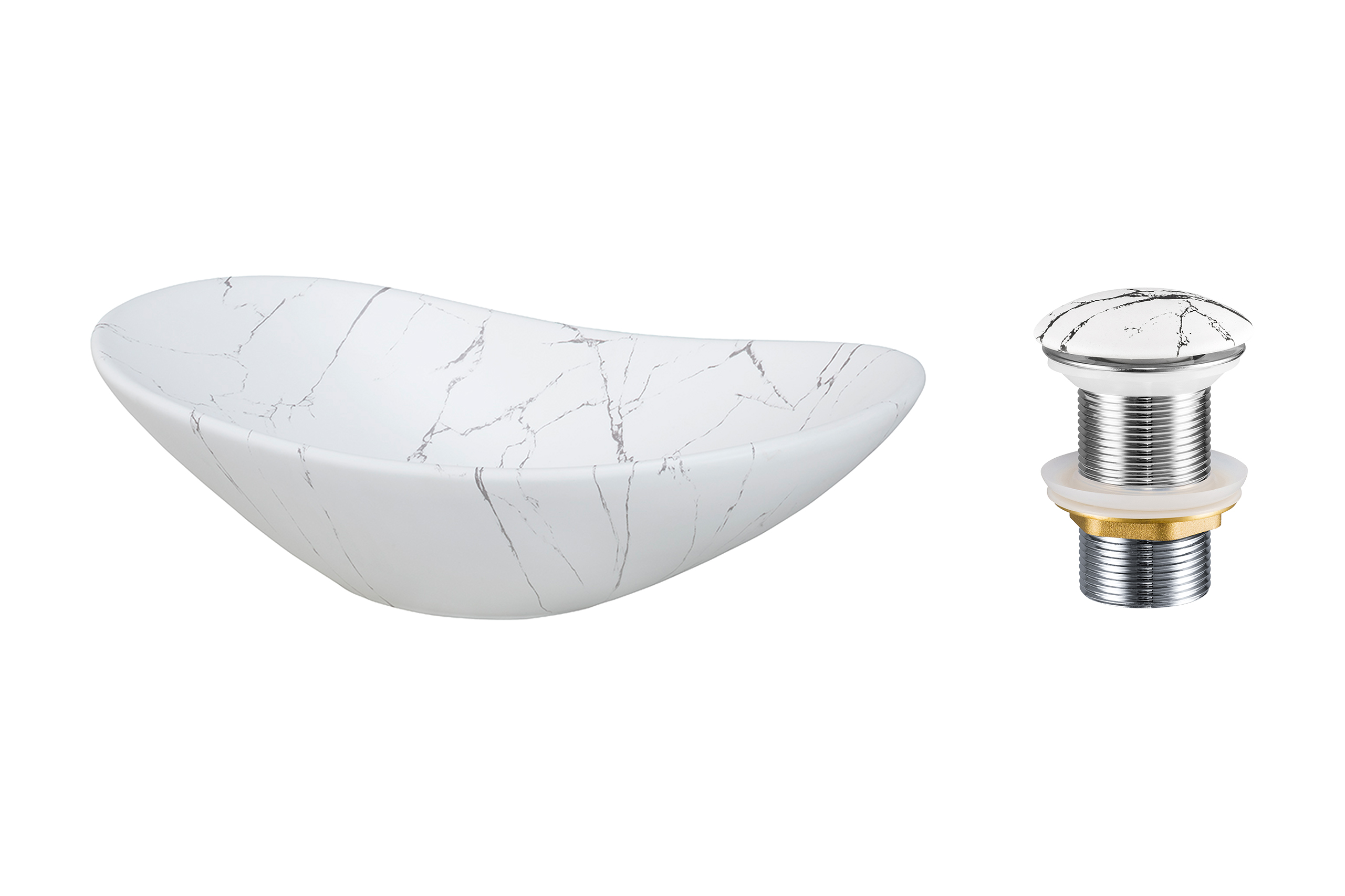 Pultra ültethető mosdó mosdótál 62×36 cm – Fehér SET-LENA MW T201M-W17-3-MP Pultra ültethető mosdó mosdótál 62×36 cm SET-LENA MW T201M-W17-3-MP