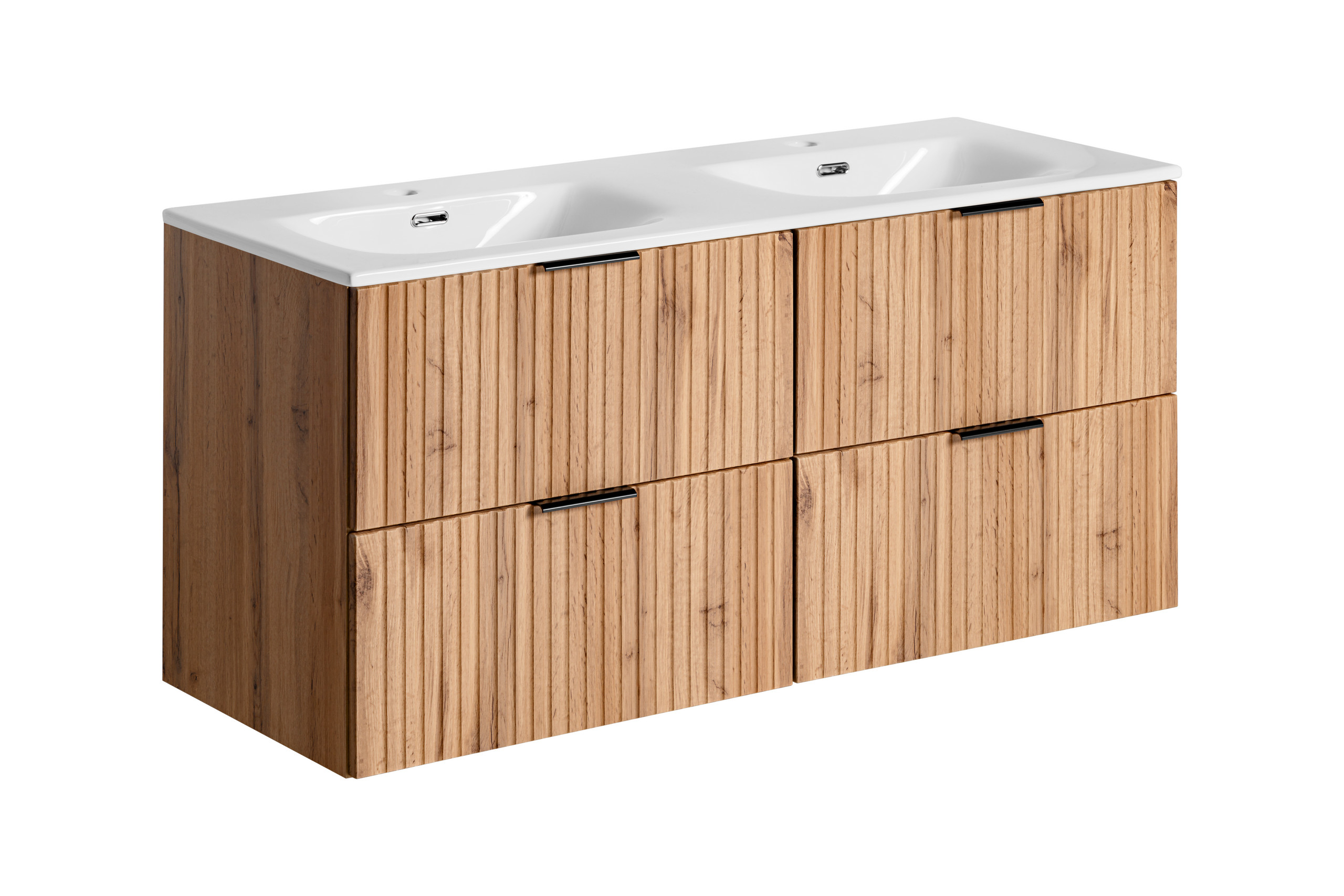 zestaw łazienkowy 120 cm dąb wotan ryflowany