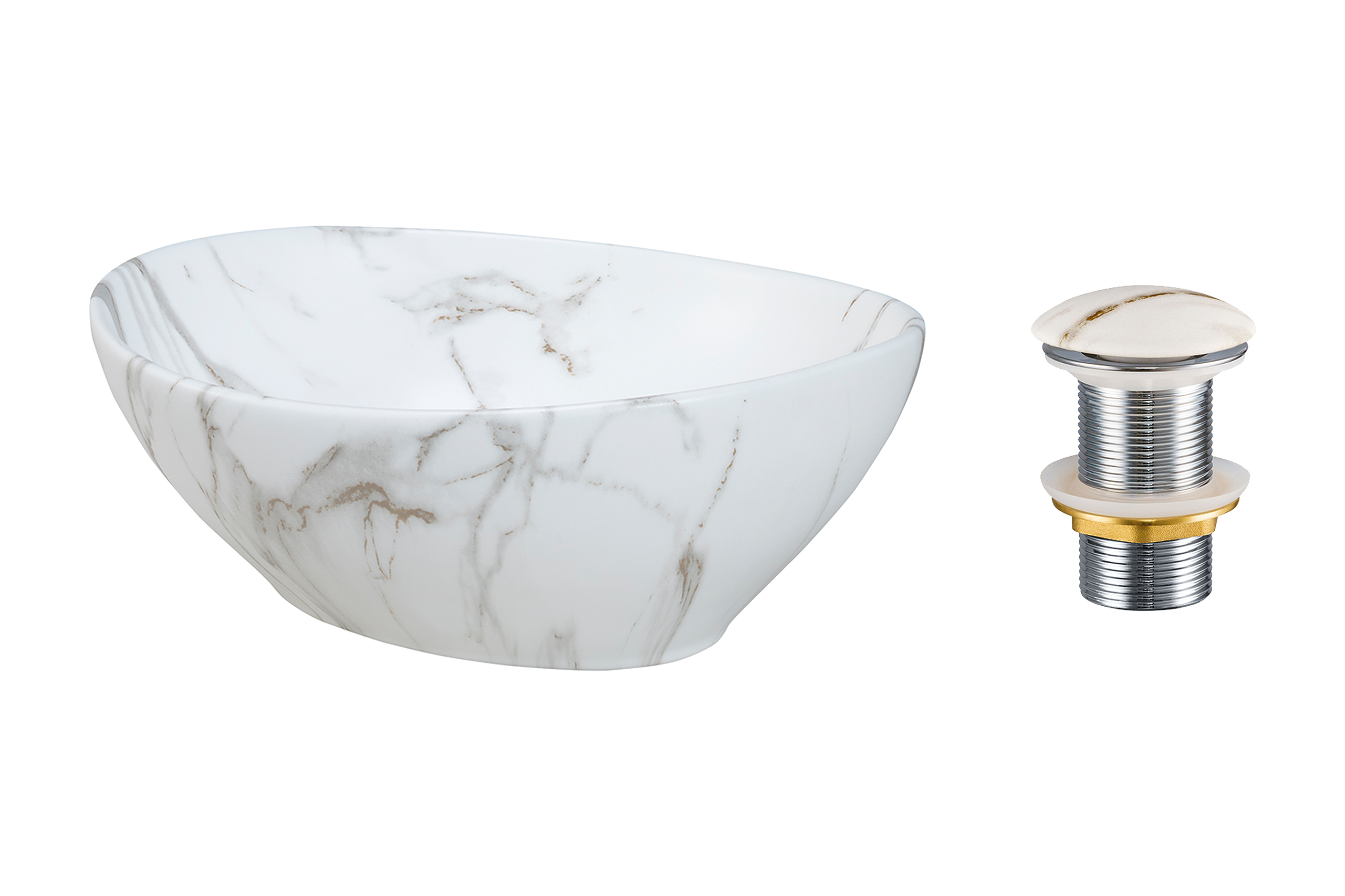 Pultra ültethető mosdó mosdótál 40×33 cm – Fehér SET-PATI T201M-W3-3-MP Pultra ültethető mosdó mosdótál 40×33 cm SET-PATI T201M-W3-3-MP