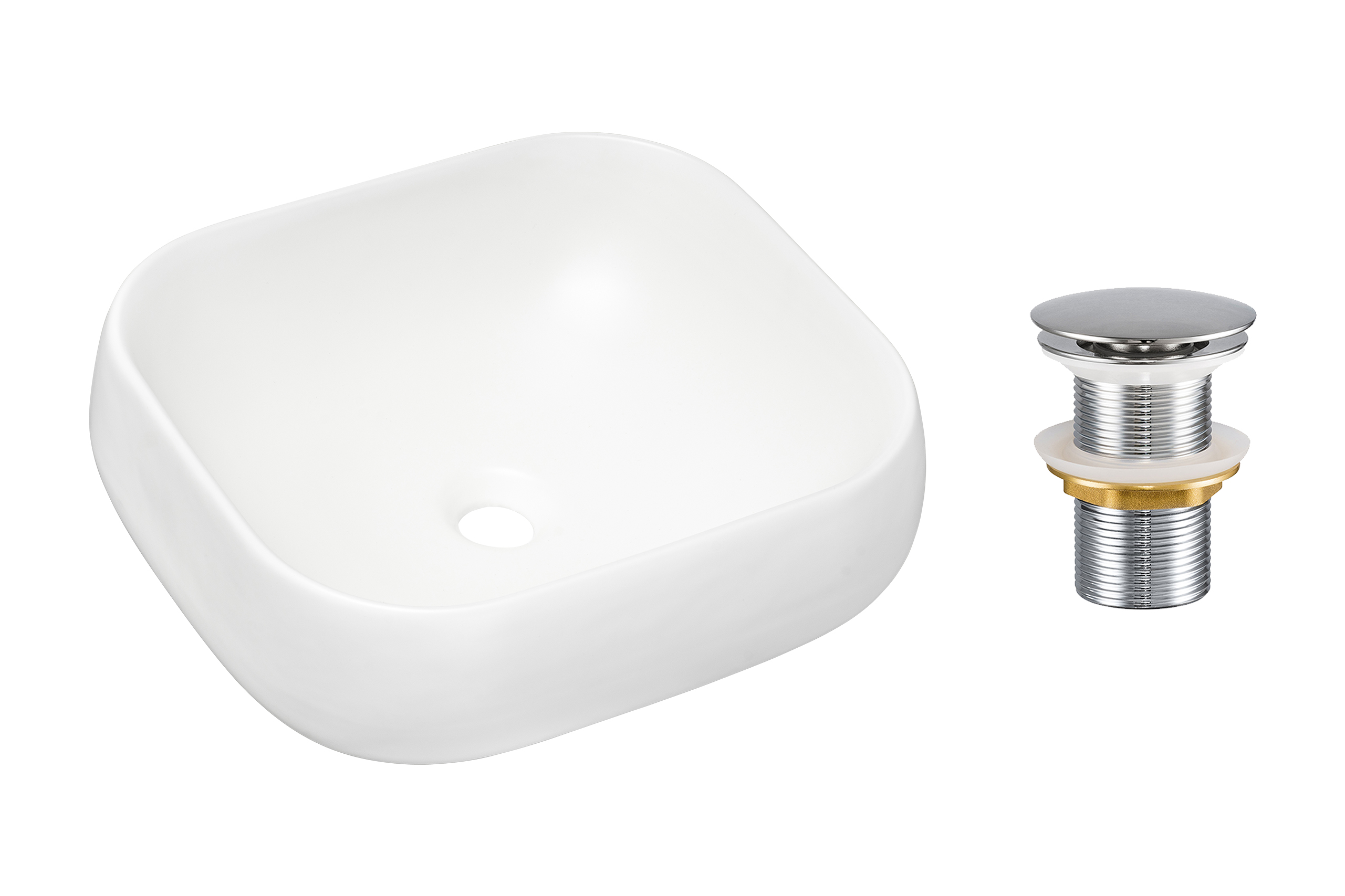 Pultra ültethető mosdó mosdótál 45×40 cm – Fehér SET-NIKA MW T201L-3-MP Pultra ültethető mosdó mosdótál 45×40 cm SET-NIKA MW T201L-3-MP