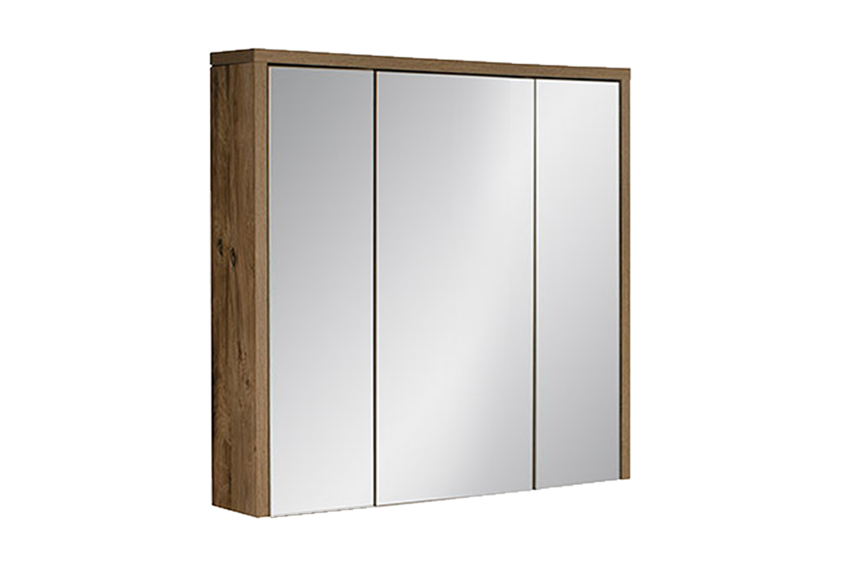 Fürdőszobai tükrös szekrény – 80 cm 3 ajtós, Cikkszám HAMPTON CONCRETE 84-80 Fürdőszobai tükrös szekrény – 80 cm 3 ajtós